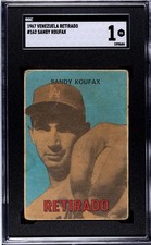 1967 Venezuela Topps Retirado Sandy Koufax SGC 1 *Nice*