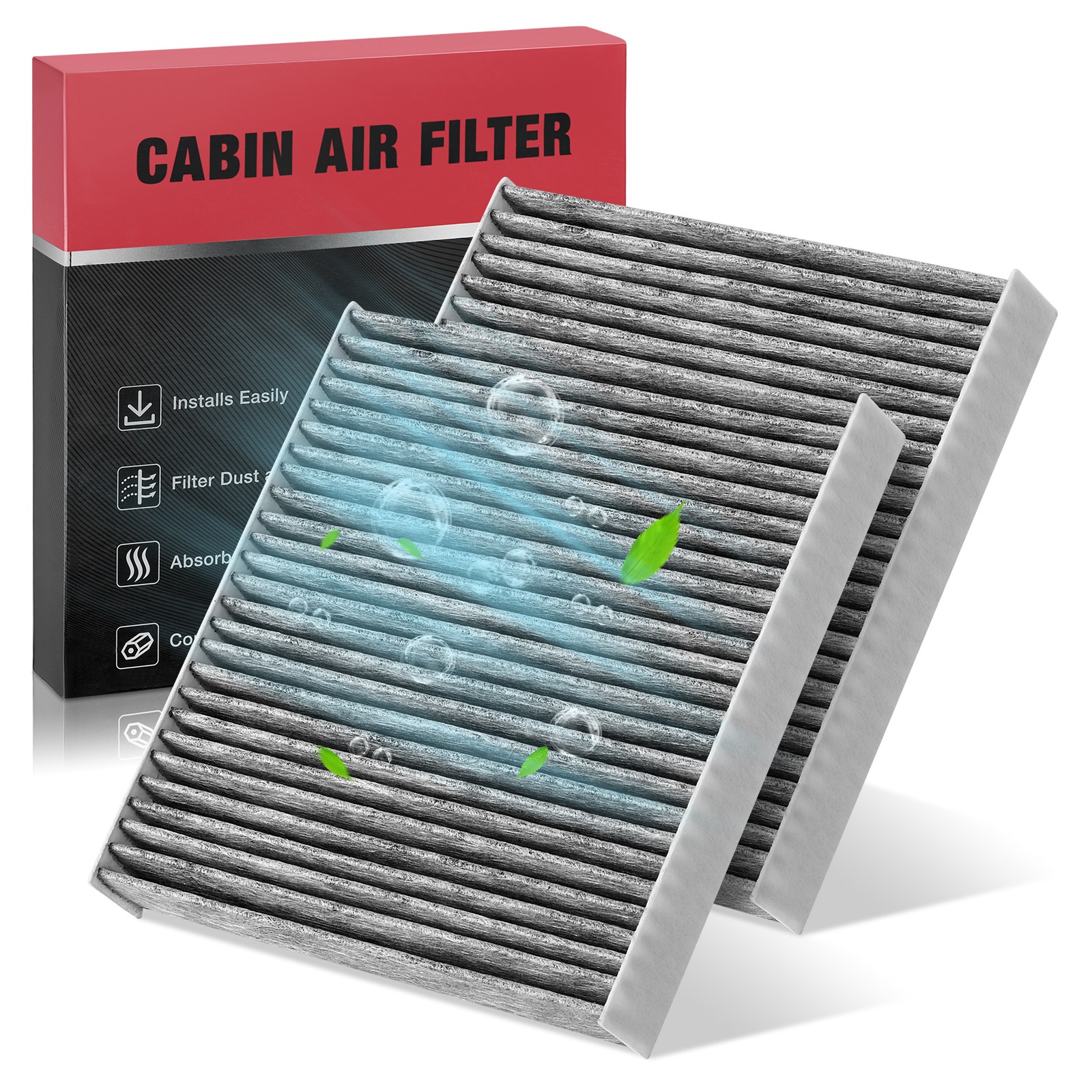 Set of 2 Activated Carbon Cabin Air Filter Fits Honda Fit 2009-2020 Civic HR-V