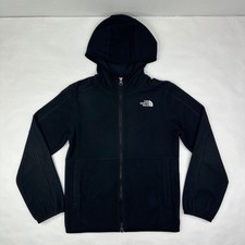 The North Face Youth Boys Black Full Zip Fleece Hoodie Jacket Size M 10/12