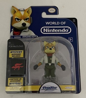 World Of Nintendo Fox McCloud Star Fox 4.25  Figure Jakks Series 1-3 NICE! RARE!