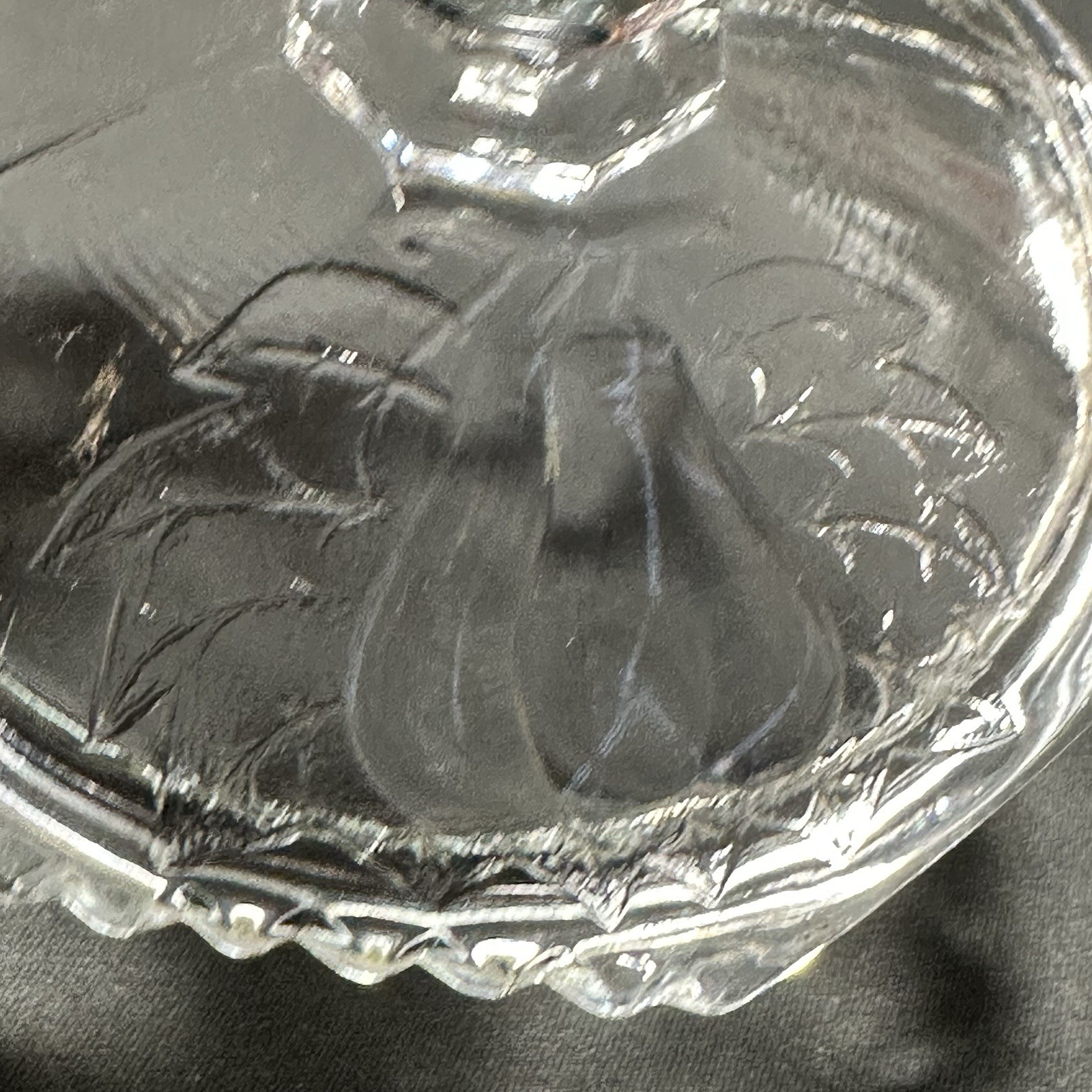 Vintage Clear Jeanette Glass "Baltimore Pear" Sugar and Butter Dish No Dome