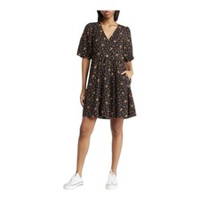 Madewell Poplin V-neck Bubble-sleeve Mini Dress In Fresh Sprig Womens Size 16W