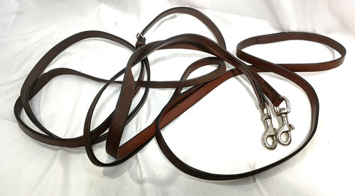 Leather Draw Reins Brown With Snap Ends and Buckle