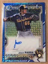 2021 Bowman Chrome Jesus Parra CPA-JPAR 1st Blue Auto /150