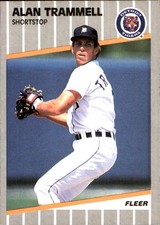 Alan Trammell 1989 Fleer #148 Detroit Tigers FREE SHIPPING AutographDen