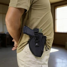 Tactical OWB Right Hand Pistol Gun Holster Waist Belt Holder with Magazine Pouch