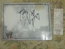  Rob Van Dam Autographed  WWE Official Mat And Ticket June 21 2005 Rare