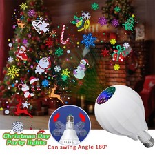 Rotating Christmas Halloween HD Projector Bulb E27 Xmas Night Light Party Decor