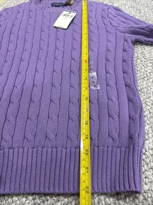 Polo Ralph Lauren Cotton Cable Knit Short Sleeve Sweater Wisteria
