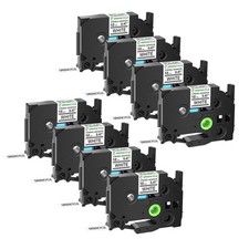 8PK Compatible Brother TZ-S231 TZe-S231 Black on White Strong Adhesive Tape