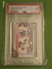 2023 Topps Now NHL Stickers #70 ROOKIE Michigan Goal Connor Bedard ~ PSA 9 Mint