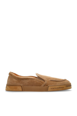 DOLCE&GABBANA Beige Brown Suede Slip On Loafers New & Authentic