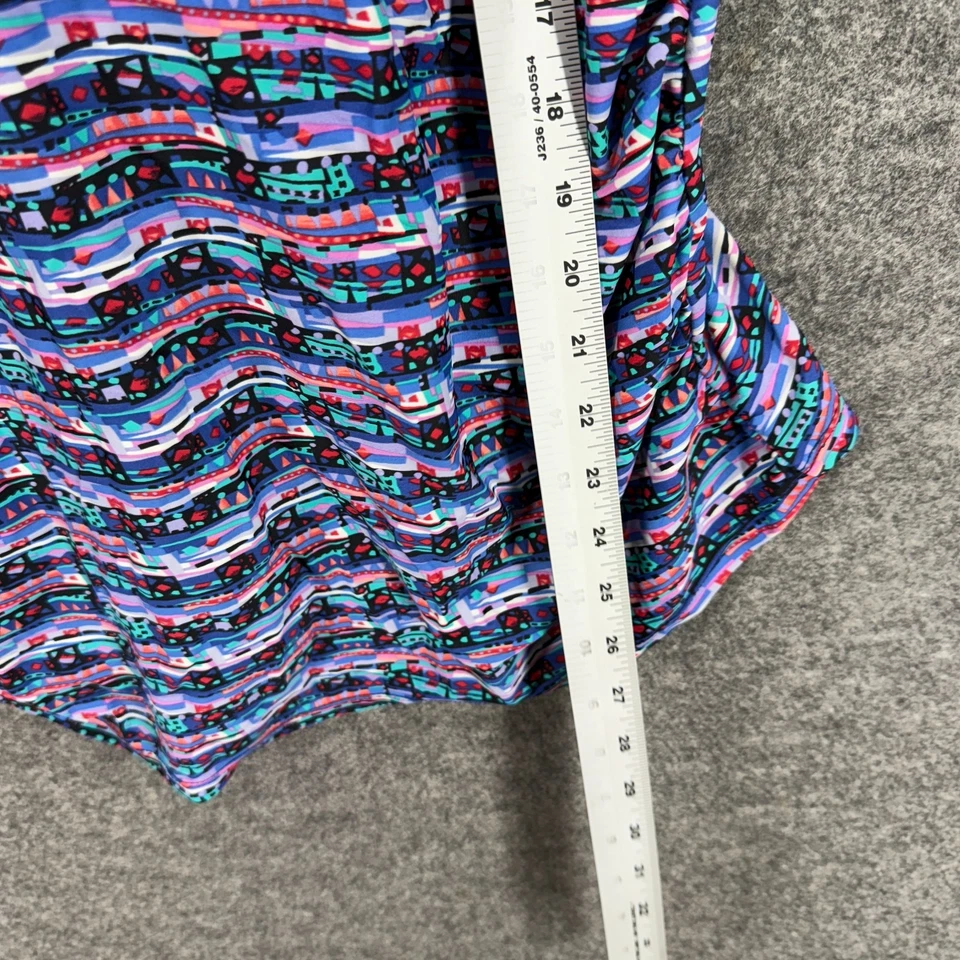 Ava & Viv Tankini Top Women 18W Plus Blue Striped V-Neck Push Up Racerback Lined - Image 4 of 4