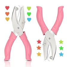 2 PCS Heart  Star Hole Punch Set - Single Hole Paper Card Craft Tools