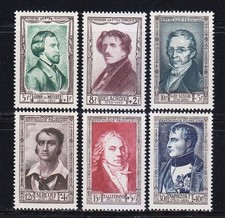 France 1951 MNH Mi 909-914 Sc B258-B263 Célèbres Français & Napoléon Ier **