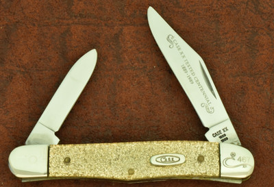 CASE XX USA 1889-1989 CENTENNIAL GOLD STONE HALF WHITTLER KNIFE