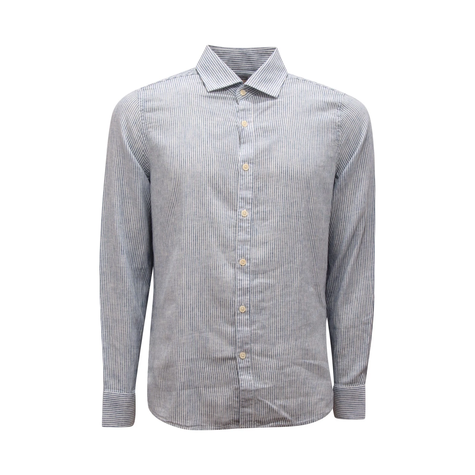 Q5397 CAMICIA UOMO MARKUP MAN LINEN/COTTON STRIPES SHIRT