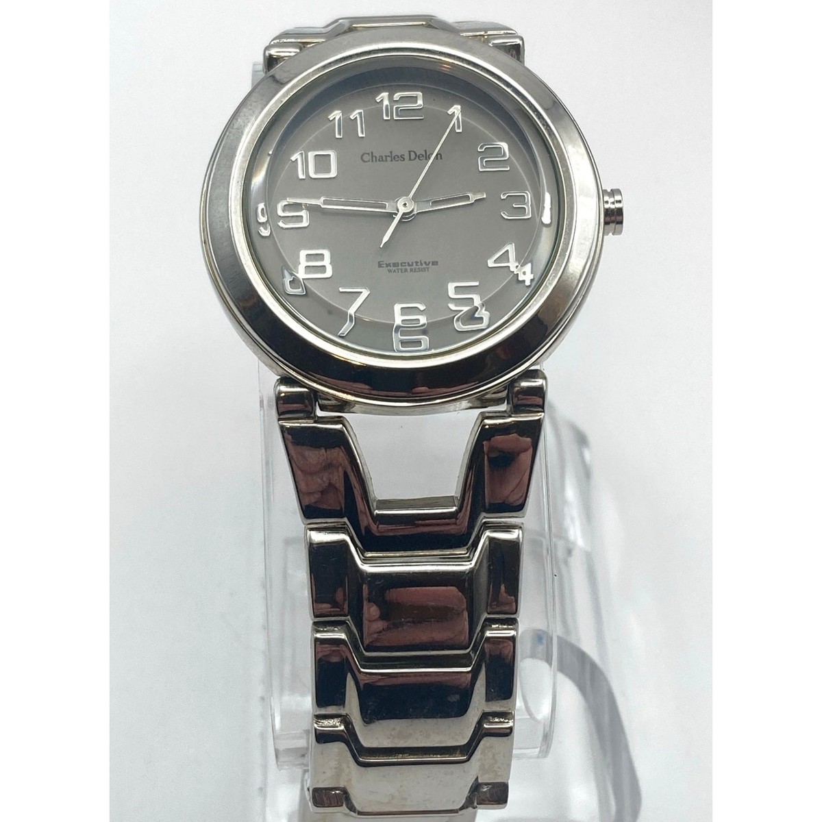 Charles Delon Dress/Formal Silver/Black Watch CHARLES DELON JUMBO Italian Designer Fashion Watch Men  main image 3
