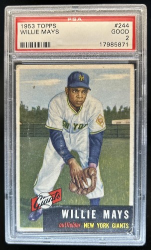 1953 Topps Willie Mays #244 Giants PSA 2