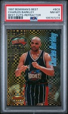 1997 BOWMAN'S BEST BEST CUTS REFRACTOR #BC8 CHARLES BARKLEY PSA 8