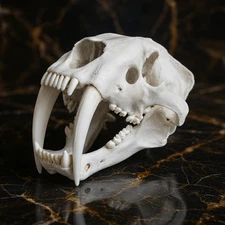 Life-Size Saber-Toothed Tiger Smilodon Skull Replica Model