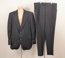 Men's VTG 70s Navy Blue 2 PC Polyester Leisure Suit Sz XL-2XL 1970s Disco