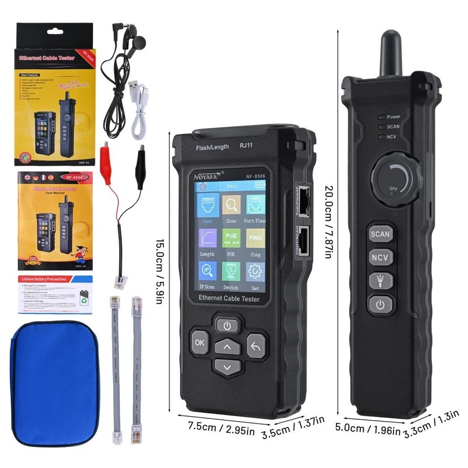 8 in1 Netzwerk kabel tester LAN Internet Ethernet Prüfgerät RJ11 RJ45 Ping Test - Bild 4 von 4