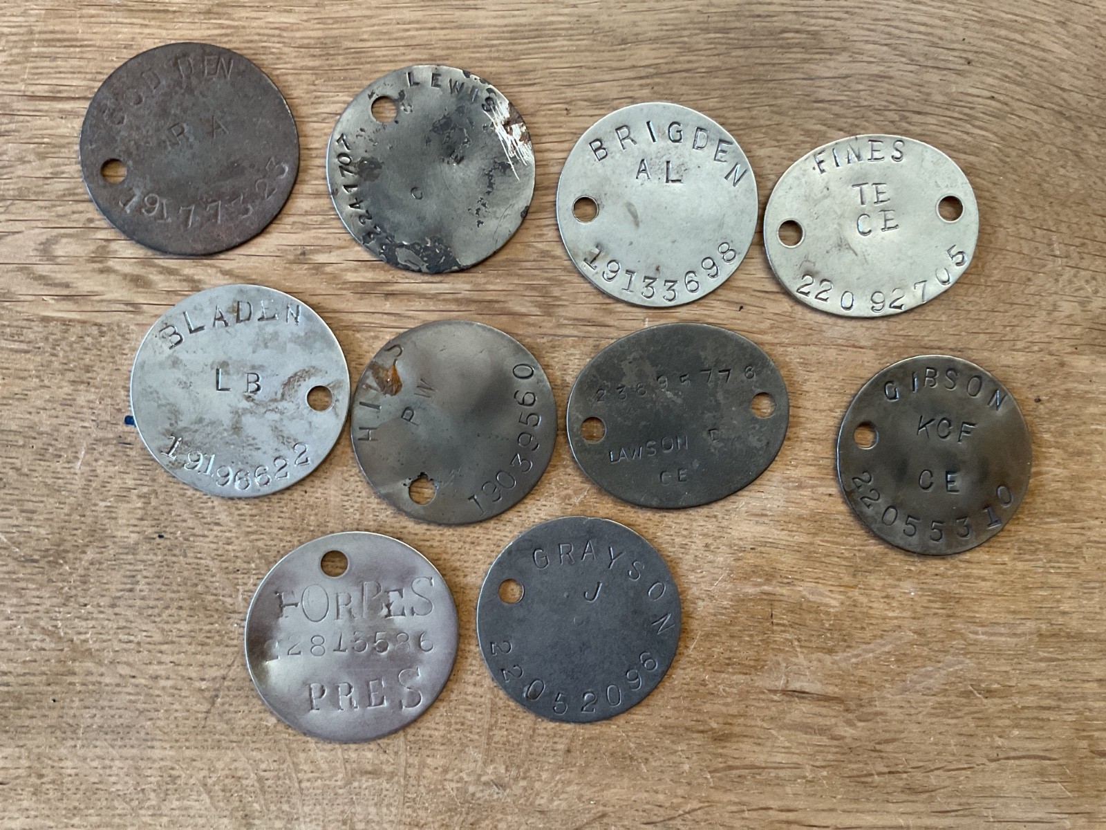Job lot vintage Dog Tags 10 items  uk only B5206