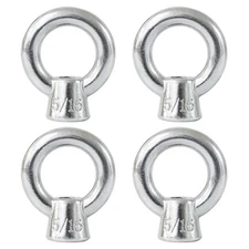 4 Packs 316 Stainless Steel Lifting Eye Nut 5/16" UNC Marine Grade