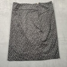 Michael Michael Kors Womens 4 Black White Tweed Pencil Skirt Office EUC Slip