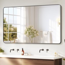 Delma Black Framed Bathroom Vanity Mirror for Over Sink, 50x30 Inch High-Defi...