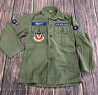 Vtg 60’s USAF Military Sateen Olive Green Jungle Fatigue Shirt 14-1/2x32 Vietnam