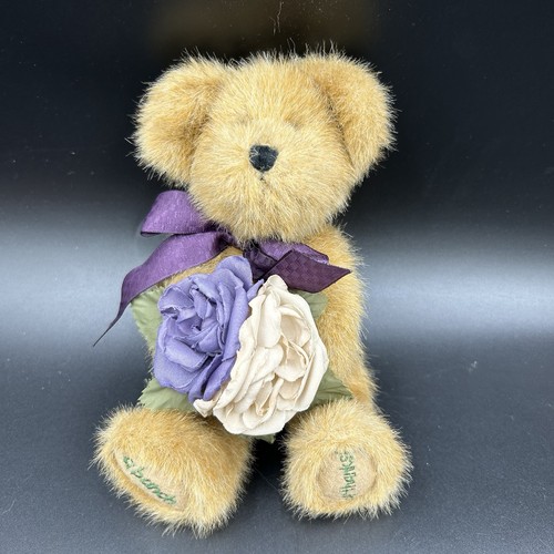 Boyds Bears Plush Teddy A Bunch of Thanks Floral Ribbon 8” Vintage 2002 Jointed