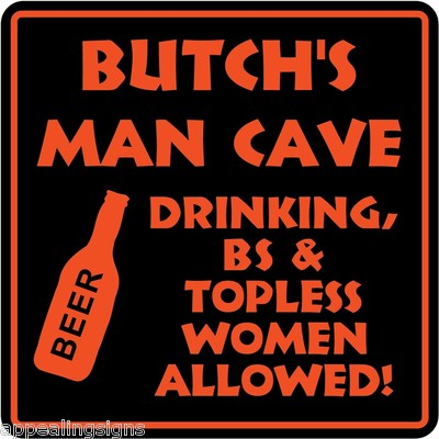 Personalized MAN CAVE Sign Bar Beer Den Garage Funny #1 Custom USA Made Gift