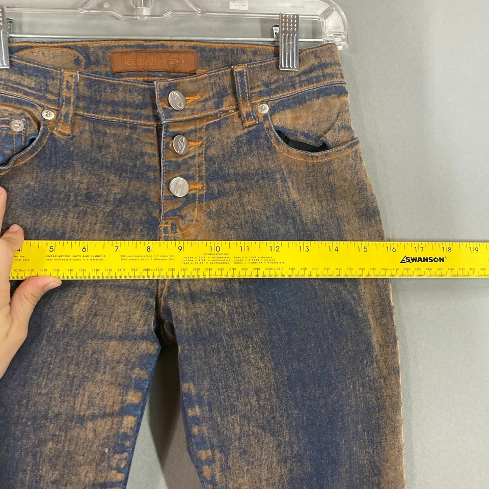 VTG Flare Jeans Size 1 Dirty Suede Look 90s Y2K Bell Bottoms Bareback Denim 25" - Image 3 of 4