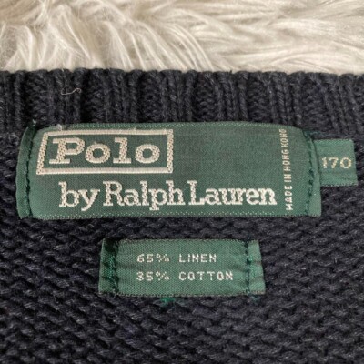 Vintage 80's Polo Ralph Lauren Polo Bear Sweater Knit Navy Green