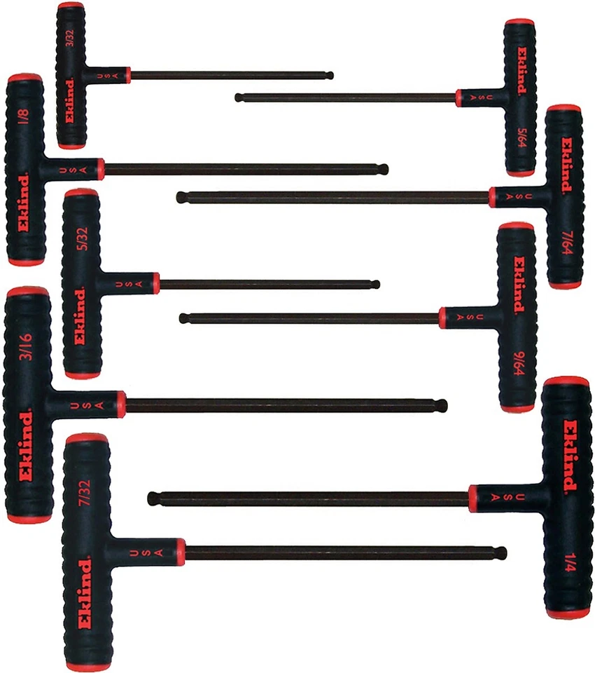 Eklind T Handle Hex Wrench Set Metric SAE Torx 25pc Comfort Grip Made In USA - Image 2 of 4