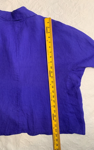 Chico's Women's Jacket Crossover Linen 3/4 Sleeve Chicos Size 4 US XXL Purple - Picture 13 of 13