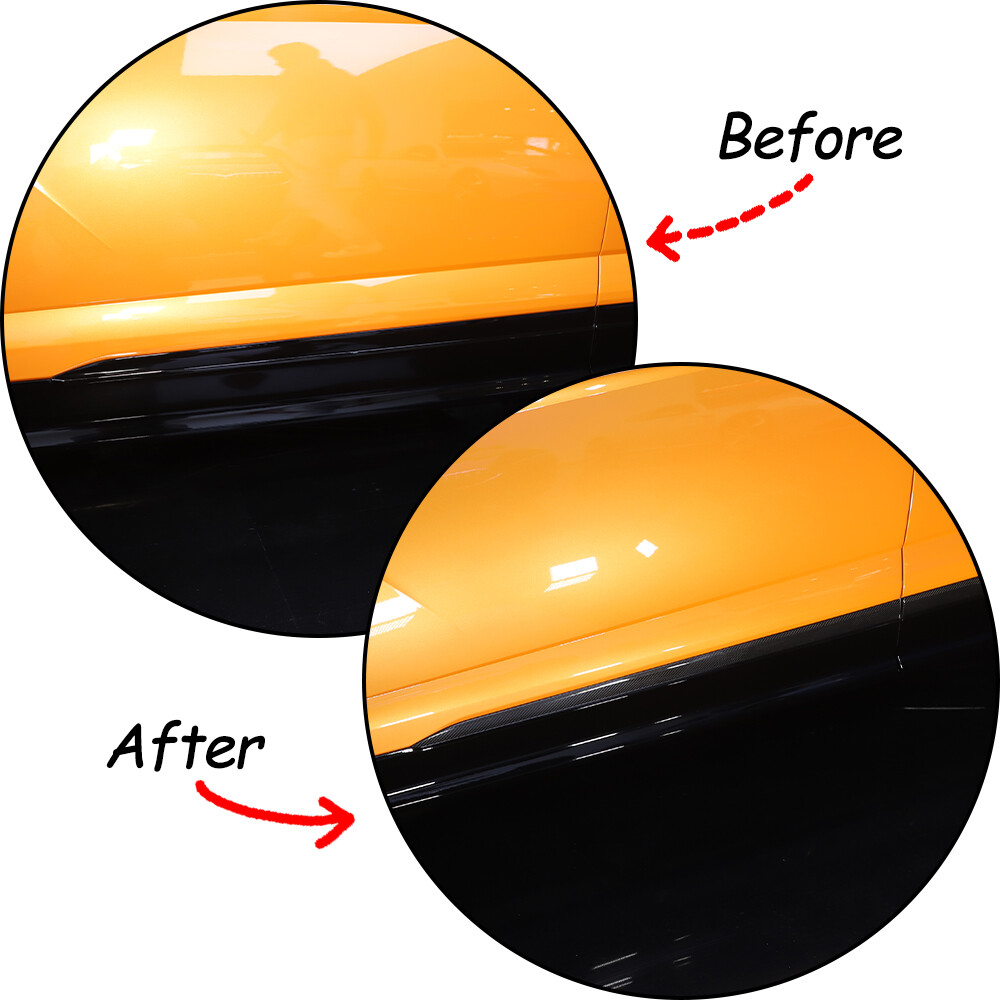 4PCS Real Carbon Fiber Door Side Body Molding Trim For URUS