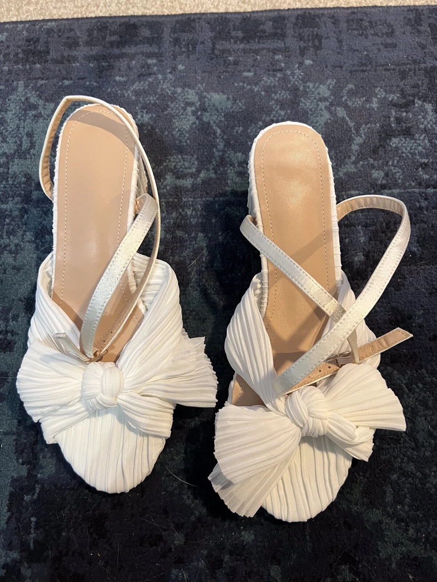 Shoes | White 2 Inch Heels With Strap And Ribbons | Poshmark