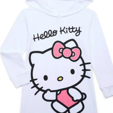 Hello Kitty Girls Hooded Long Sleeve Cosplay Dress S 6/6X