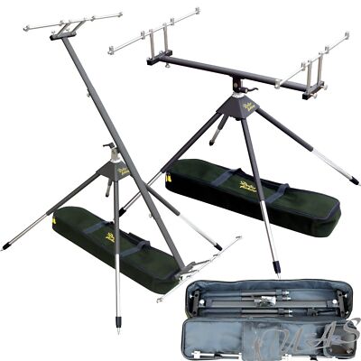 Delta Fishing 4 Bein Rod Pod Aluminium 360° Drehbar 3 - 4 Ruten Rutenhalter Sha