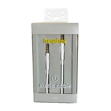heyday WHITE Audio Auxiliary Cable 3' Round Cord Plug 3.5MM Input
