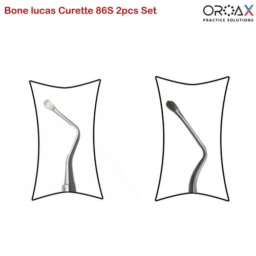 Curetas quirúrgicas de hueso Lucas Curetaje Extracción de quistes 2Pcs Set - Afbeelding 2 van 3