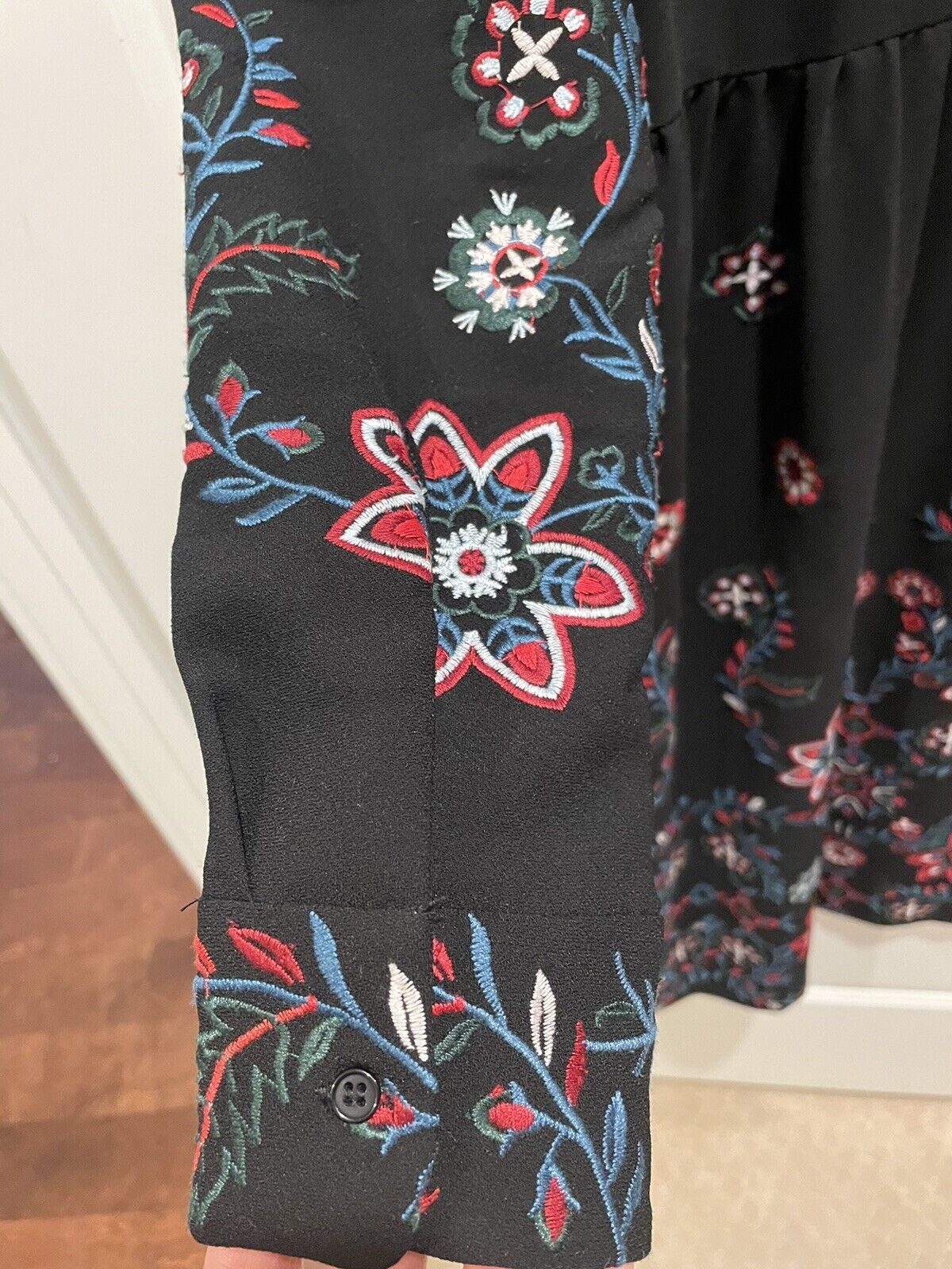 Zara black embroidered dress size small - image 9