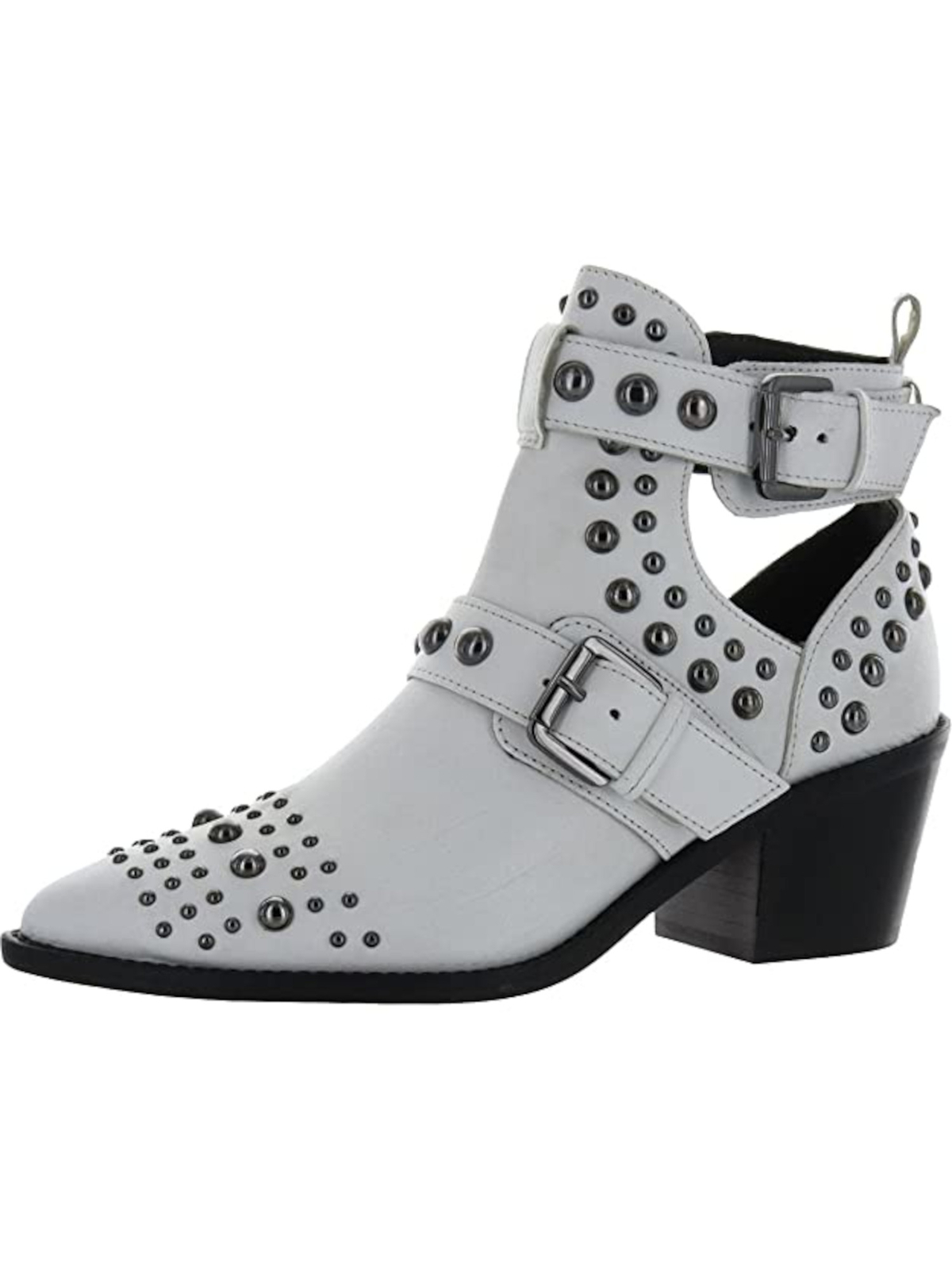 KURT GEIGER Женские белые кожаные ботильоны на блочном каблуке Sybil с миндалем и шипами 36 13690₽
