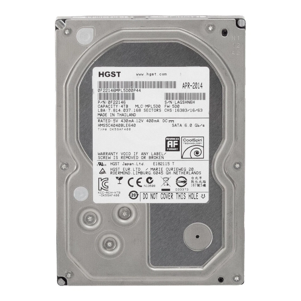 HGST MegaScale DC 4 TB | Enterprise HDD | 5700 RPM | HMS5C4040BLE640 - Bild 3 von 4