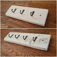 Rustic Key Hooks Rustic White Key Rack Keyholder Wall Mounted Hallway Organiser