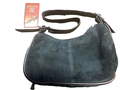 Maxam brand genuine suede leather Black/brown purse with 1 pockets 1 zipper NWT