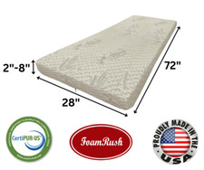 FoamRush Bunk 28" x 72" Cooling Gel Memory Foam Mattress Cotton cover and Zipper